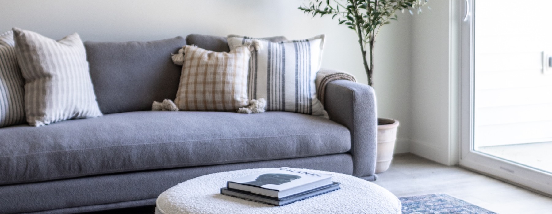 a couch and a coffee table in a living room